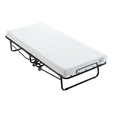 Contemporary Rollaway Twin Bed with 4" Gel Mattress